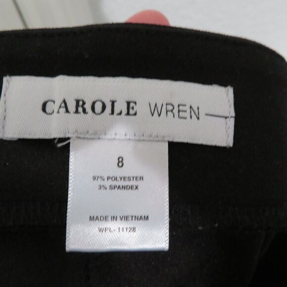 Carole Wren Womens Sz 8 Black Wide Leg High Waisted Belted Pants - Picture 5 of 5